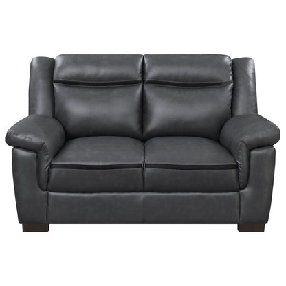 Unique Piece Furniture Arabella 2-piece Upholstered Padded Arm Sofa Set Grey