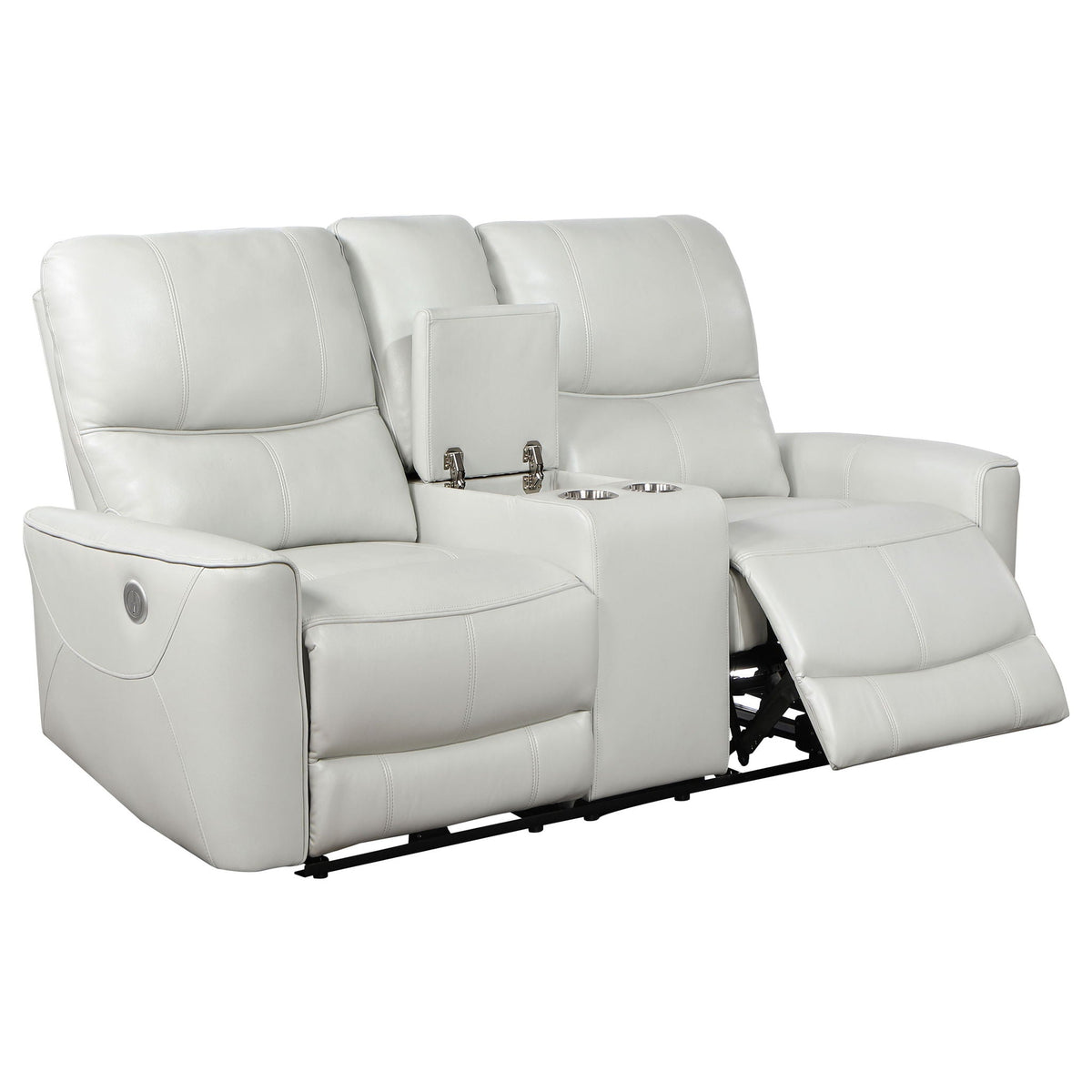 Unique Piece Furniture - Greenfield Upholstered Power Reclining Loveseat Dove Grey