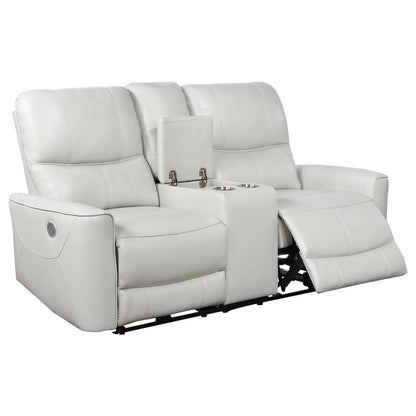 Unique Piece Furniture - Greenfield Upholstered Power Reclining Loveseat Dove Grey