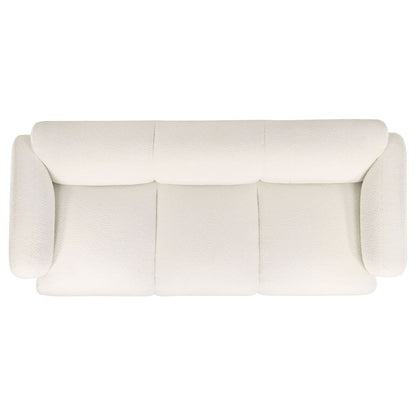 Unique Piece Furniture - Dorset 2-piece Upholstered Round Track Arm Sofa Set White