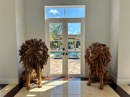 The Broward Design Center Teak Lion XL