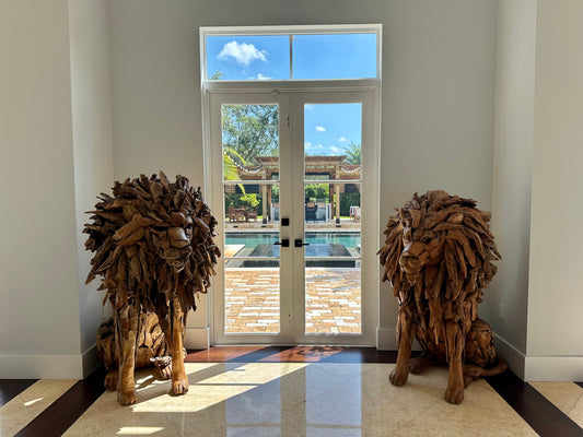 The Broward Design Center - Teak Lion XL