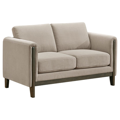 Unique Piece Furniture - Islington 3-piece Upholstered Panel Arm Sofa Set Taupe