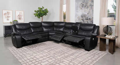 Unique Piece Furniture - Sycamore Upholstered Power Reclining Sectional Sofa Grey