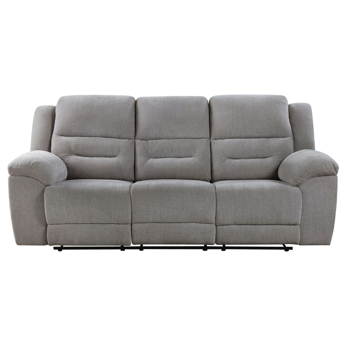 Unique Piece Furniture - Gilson Chenille Upholstered Reclining Sofa Grey