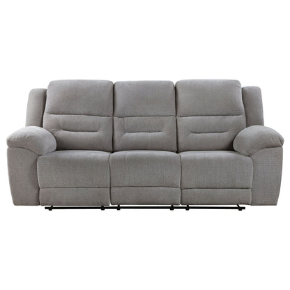 Unique Piece Furniture - Gilson Chenille Upholstered Reclining Sofa Grey