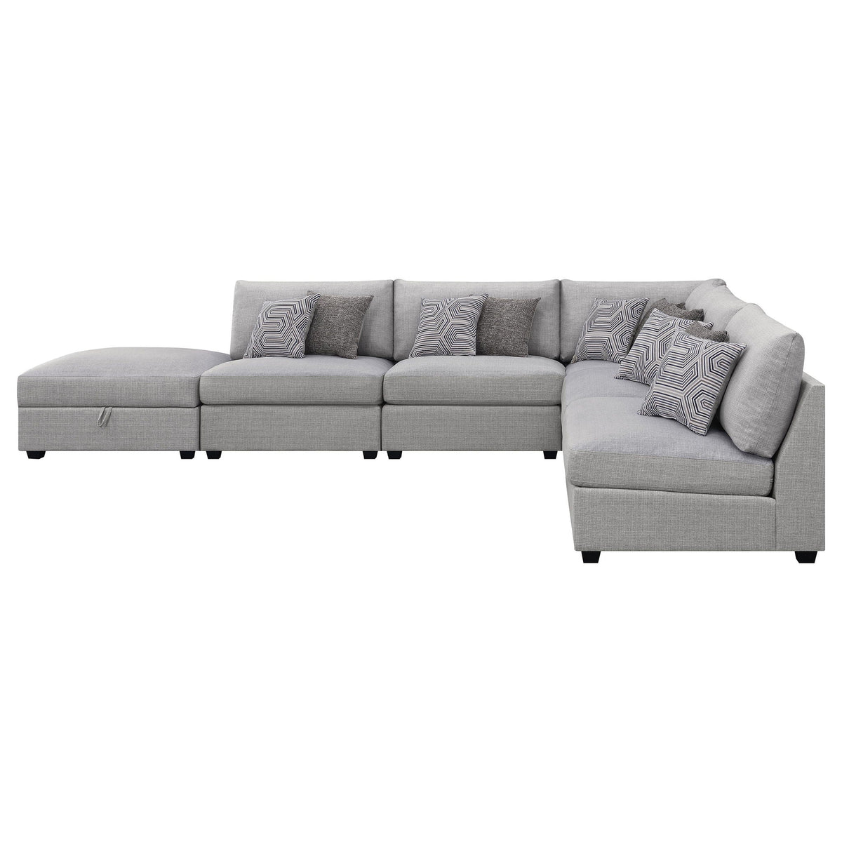 Unique Piece Furniture - Cambria 6-piece Upholstered Modular Sectional Sofa Grey