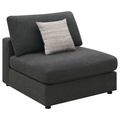Unique Piece Furniture - Serene 6-piece Upholstered Modular Sectional Sofa Charcoal