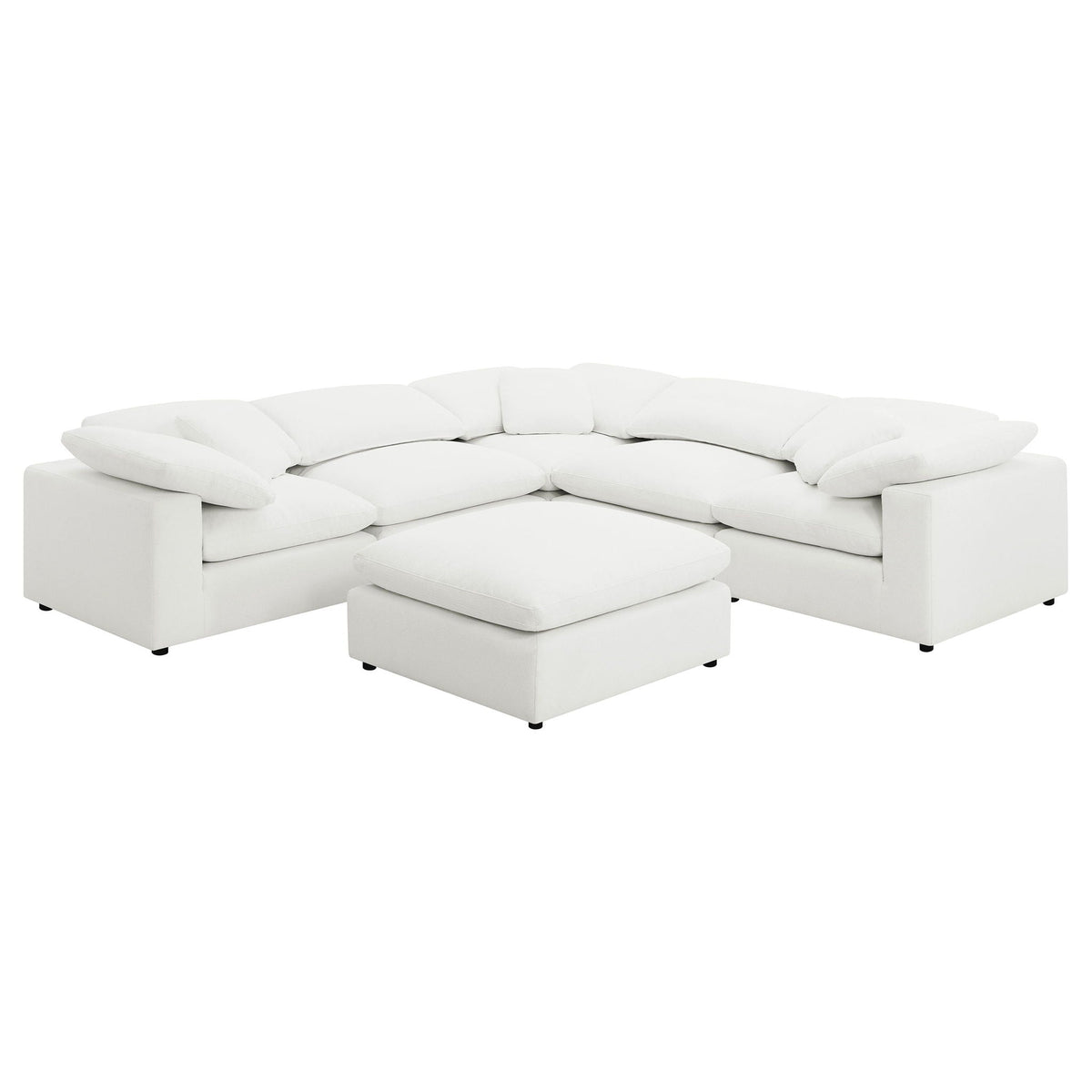 Unique Piece Furniture - Raleigh 6-piece Boucle Upholstered Modular Sectional Ivory