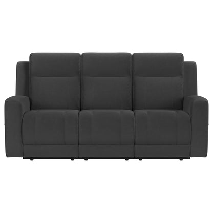 Unique Piece Furniture - Brentwood 3-piece Upholstered Reclining Sofa Set Charcoal