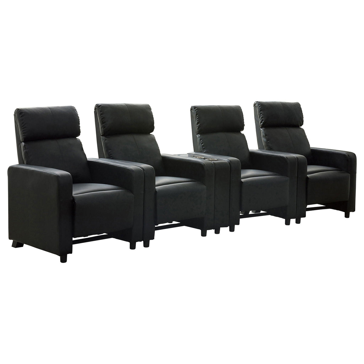 Unique Piece Furniture - Toohey Upholstered Tufted Recliner Living Room Set Black