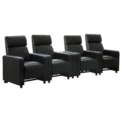 Unique Piece Furniture - Toohey Upholstered Tufted Recliner Living Room Set Black