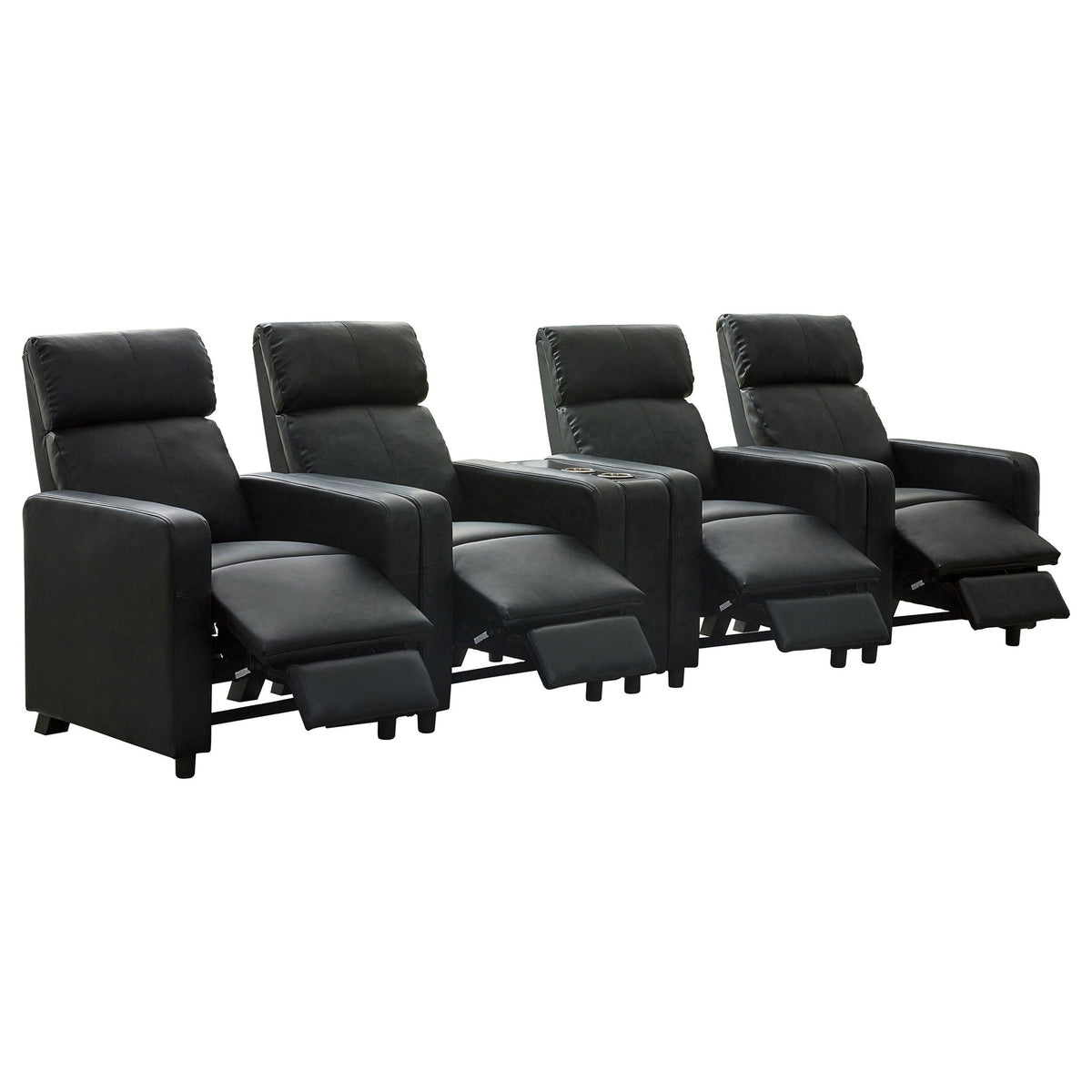 Unique Piece Furniture - Toohey Upholstered Tufted Recliner Living Room Set Black