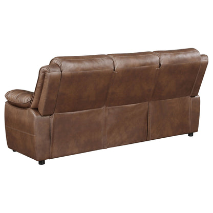 Unique Piece Furniture - Ellington 2-piece Upholstered Padded Arm Sofa Set Dark Brown