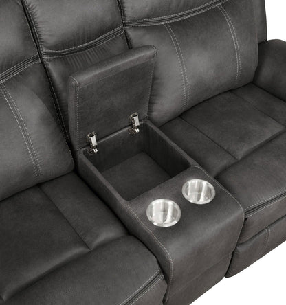 Unique Piece Furniture - Lawrence 2-piece Upholstered Reclining Sofa Set Charcoal
