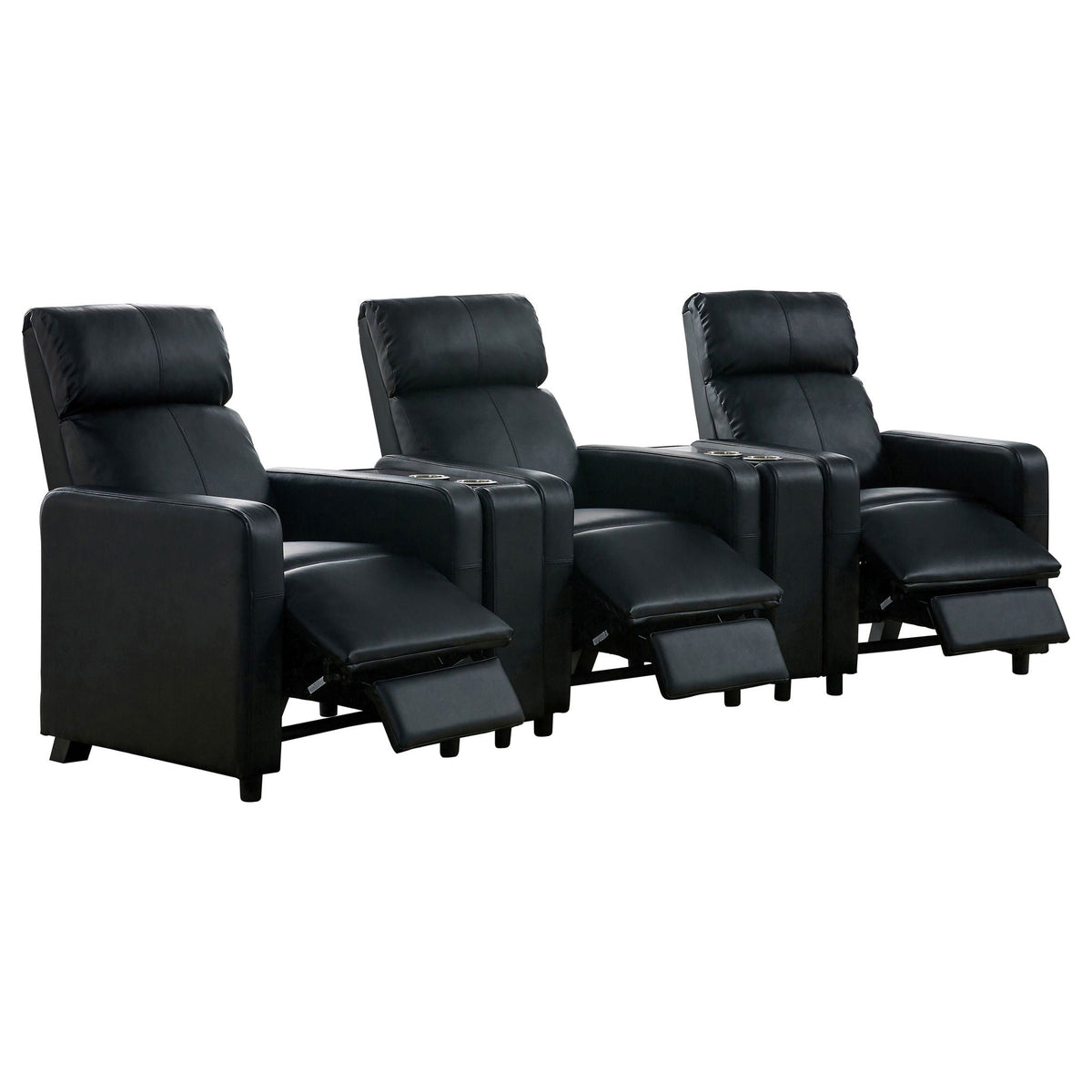 Unique Piece Furniture - Toohey Upholstered Tufted Recliner Living Room Set Black