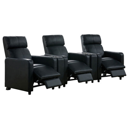 Unique Piece Furniture - Toohey Upholstered Tufted Recliner Living Room Set Black
