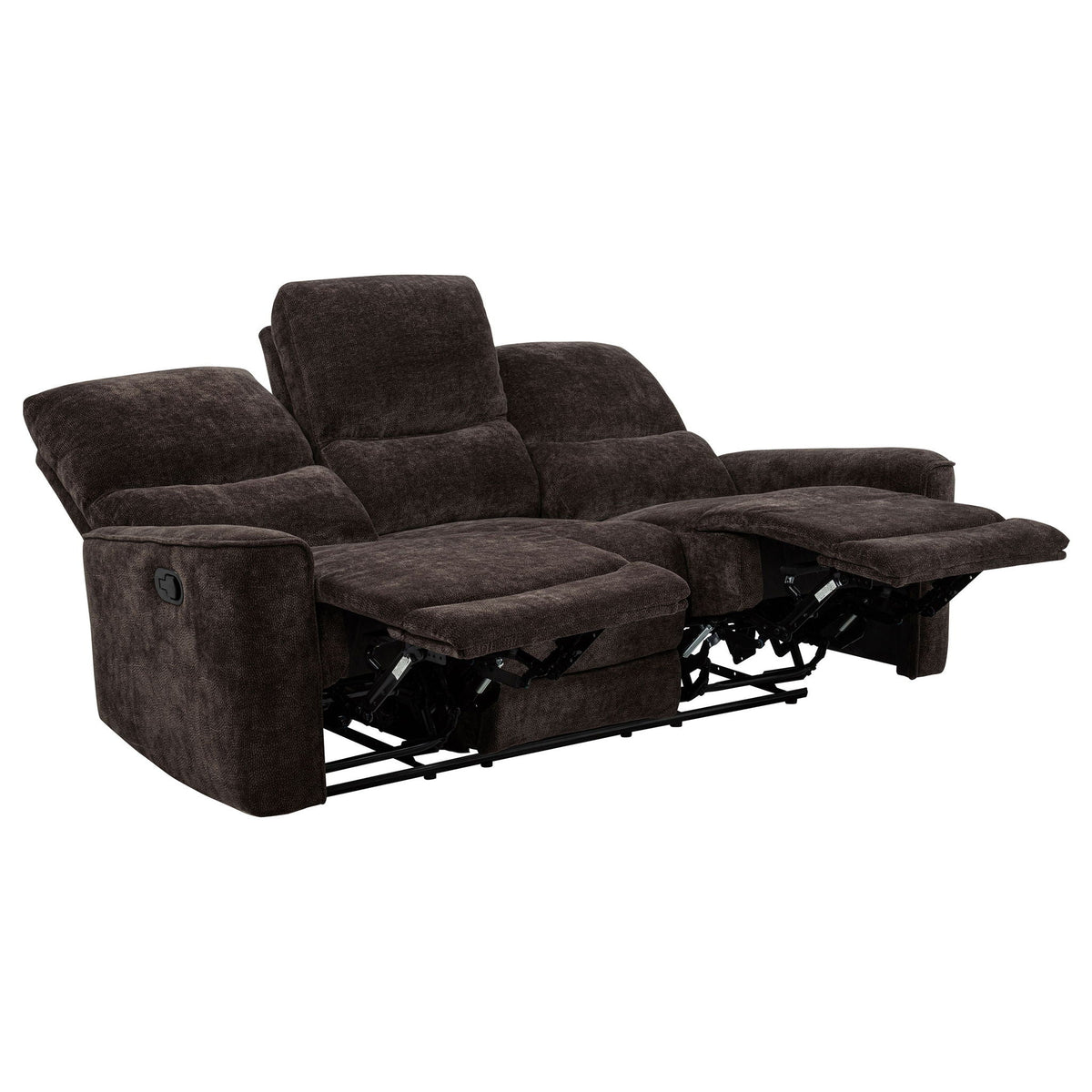 Unique Piece Furniture - Navarro 3-piece Upholstered Reclining Sofa Set Dark Brown