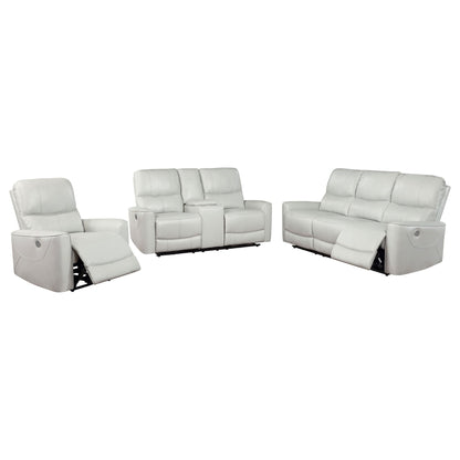 Unique Piece Furniture - Greenfield 3-piece Power Reclining Sofa Set Dove Grey