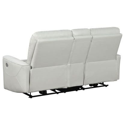 Unique Piece Furniture - Greenfield Upholstered Power Reclining Loveseat Dove Grey