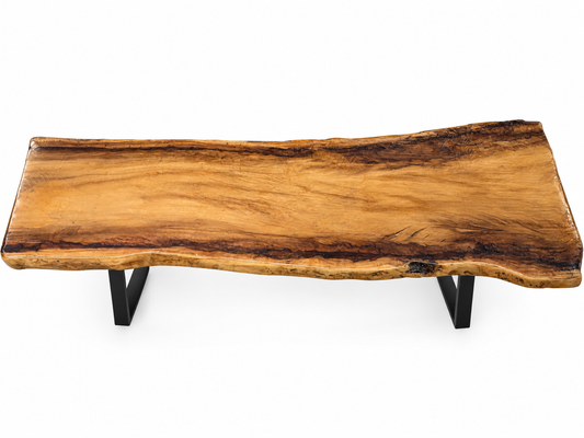 The Broward Design Center Live Edge Slab Table (With Glass)