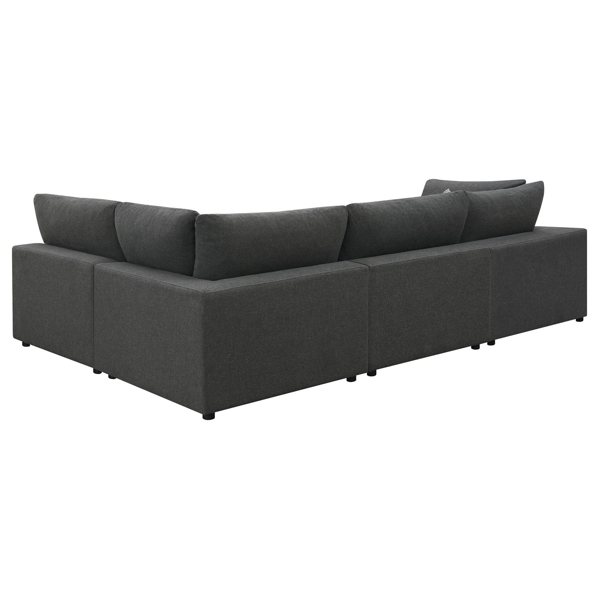 Unique Piece Furniture - Serene 4-piece Upholstered Modular Sectional Sofa Charcoal
