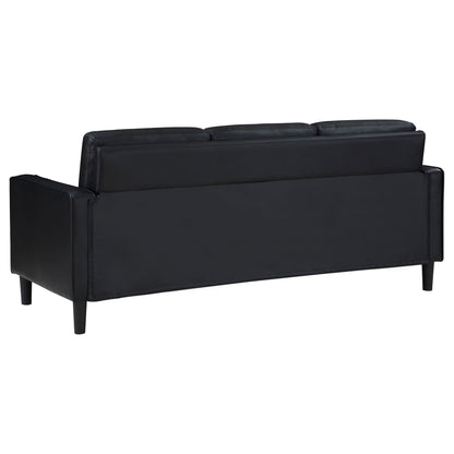 Unique Piece Furniture - Ruth 2-piece Upholstered Track Arm Sofa Set Black