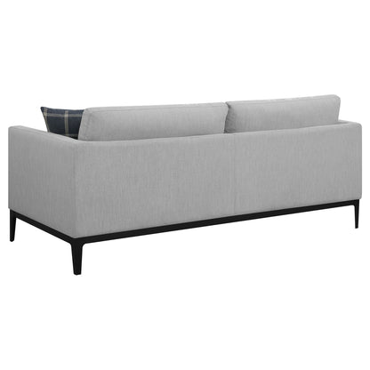Unique Piece Furniture - Apperson 2-piece Upholstered Track Arm Sofa Set Light Grey