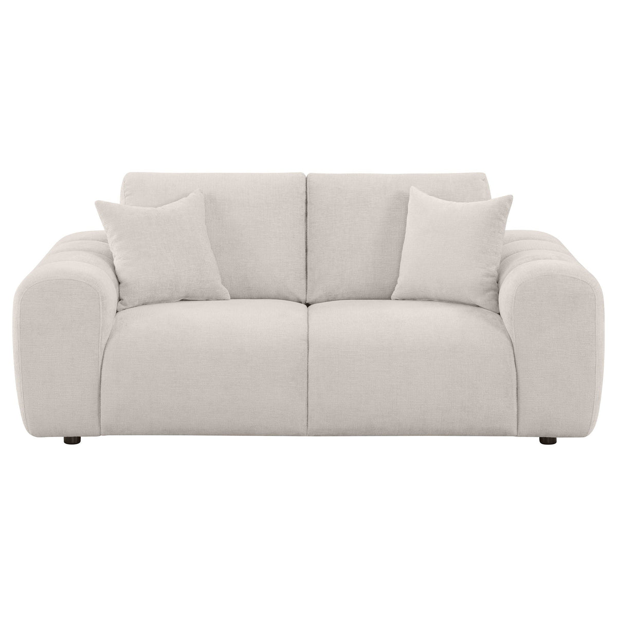 Unique Piece Furniture Burnett Chenille Upholstered Wide Arm Loveseat Ivory