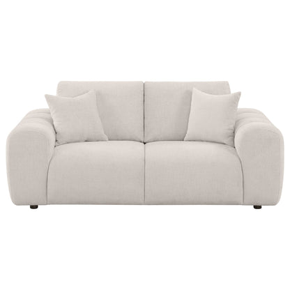 Unique Piece Furniture Burnett Chenille Upholstered Wide Arm Loveseat Ivory