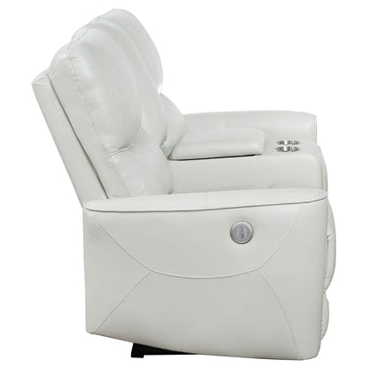 Unique Piece Furniture - Greenfield Upholstered Power Reclining Loveseat Dove Grey