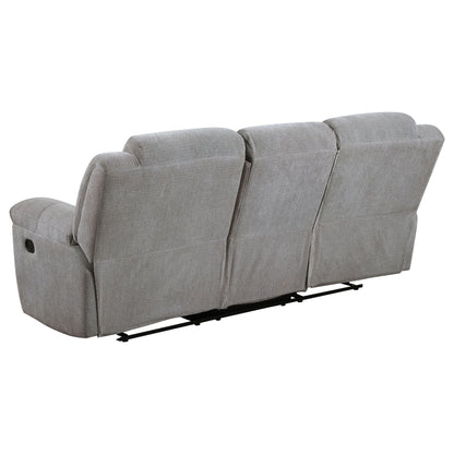 Unique Piece Furniture - Gilson 3-piece Chenille Upholstered Reclining Sofa Set Grey