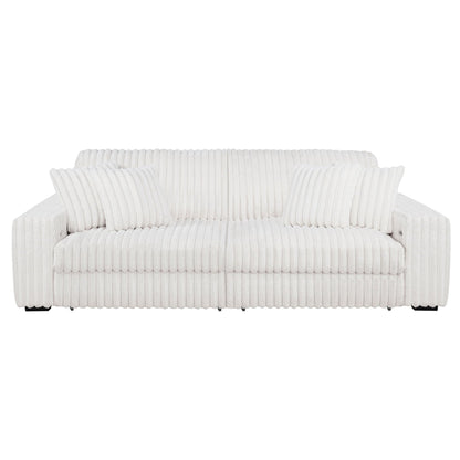 Unique Piece Furniture - Jacana Corduroy Upholstered Dual Power Chaise Sofa Ivory