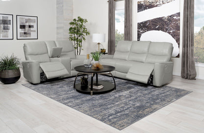 Unique Piece Furniture - Greenfield 2-piece Power Reclining Sofa Set Dove Grey