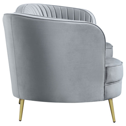 Unique Piece Furniture Sophia 2-piece Upholstered Channel Tufted Sofa Set Grey