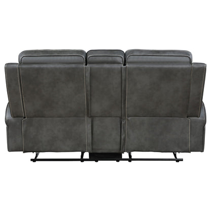 Unique Piece Furniture - Raelynn Upholstered Track Arm Motion Loveseat Grey