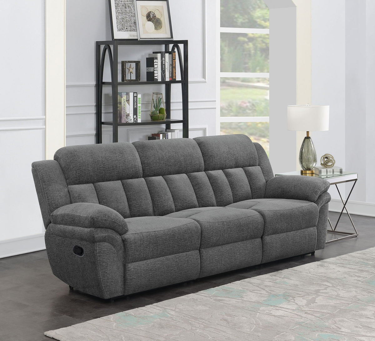 Unique Piece Furniture Bahrain Upholstered Motion Sofa Charcoal