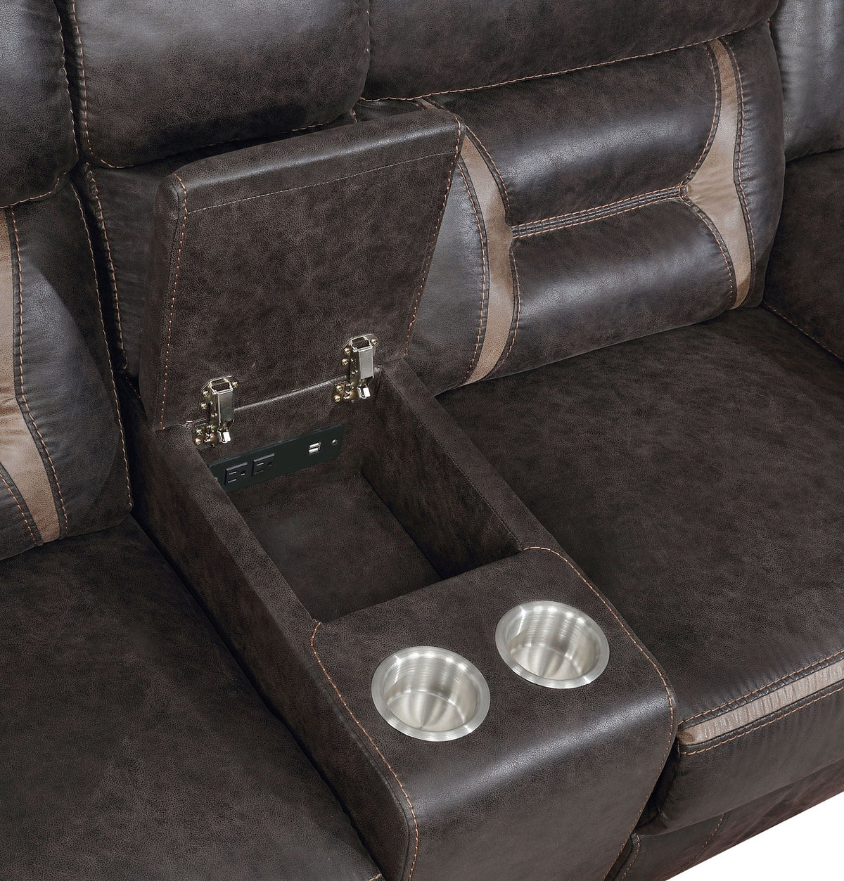 Unique Piece Furniture - Greer Upholstered Motion Reclining Loveseat Brown