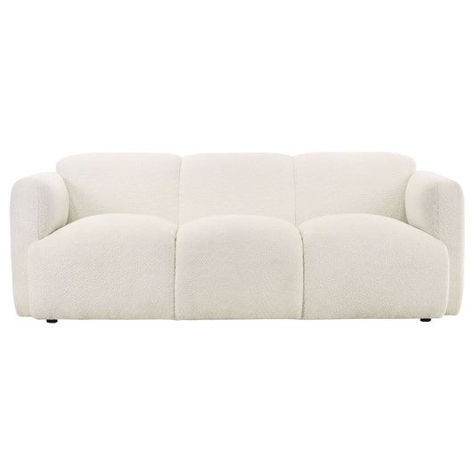 Unique Piece Furniture - Dorset 3-piece Upholstered Round Track Arm Sofa Set White