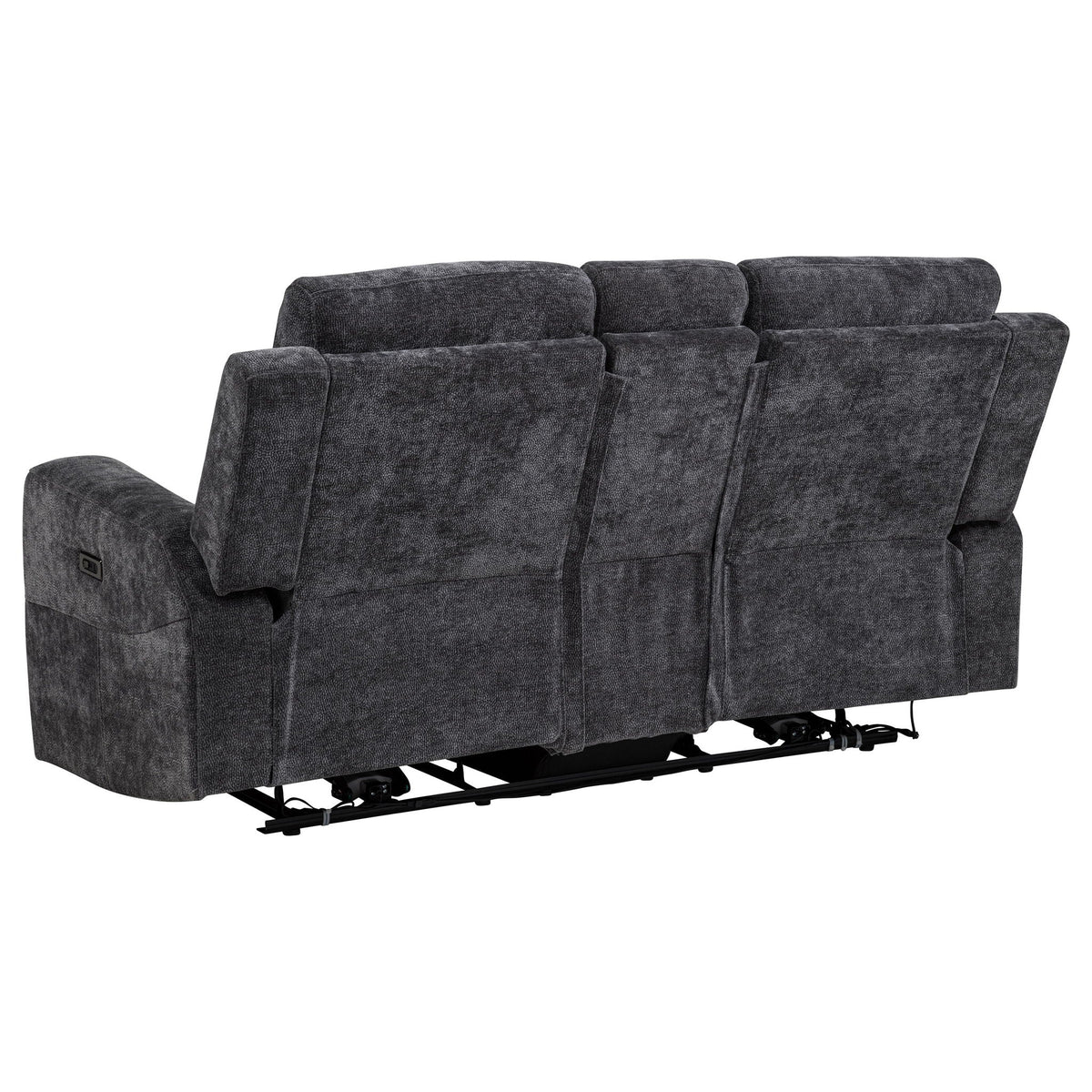 Unique Piece Furniture - Kennett Chenille Upholstered Power Reclining Loveseat Grey