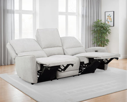 Unique Piece Furniture - Sylmar Chenille Upholstered Power Reclining Sofa Dove Grey