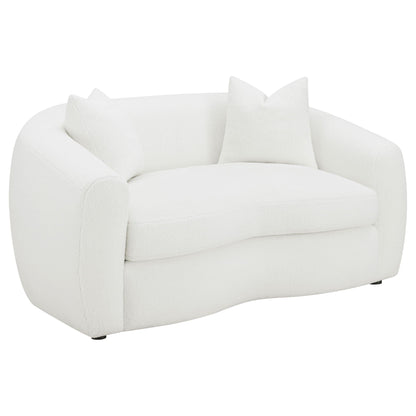 Unique Piece Furniture Isabella 2-piece Faux Sheepskin Upholstered Sofa Set Natural