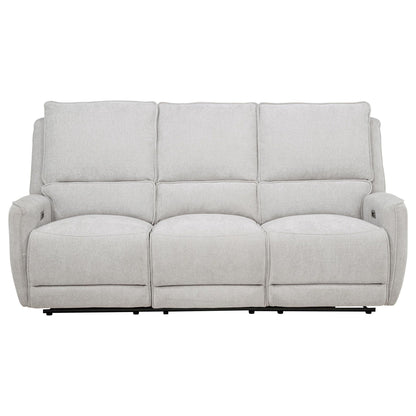 Unique Piece Furniture - Sylmar Chenille Upholstered Power Reclining Sofa Dove Grey