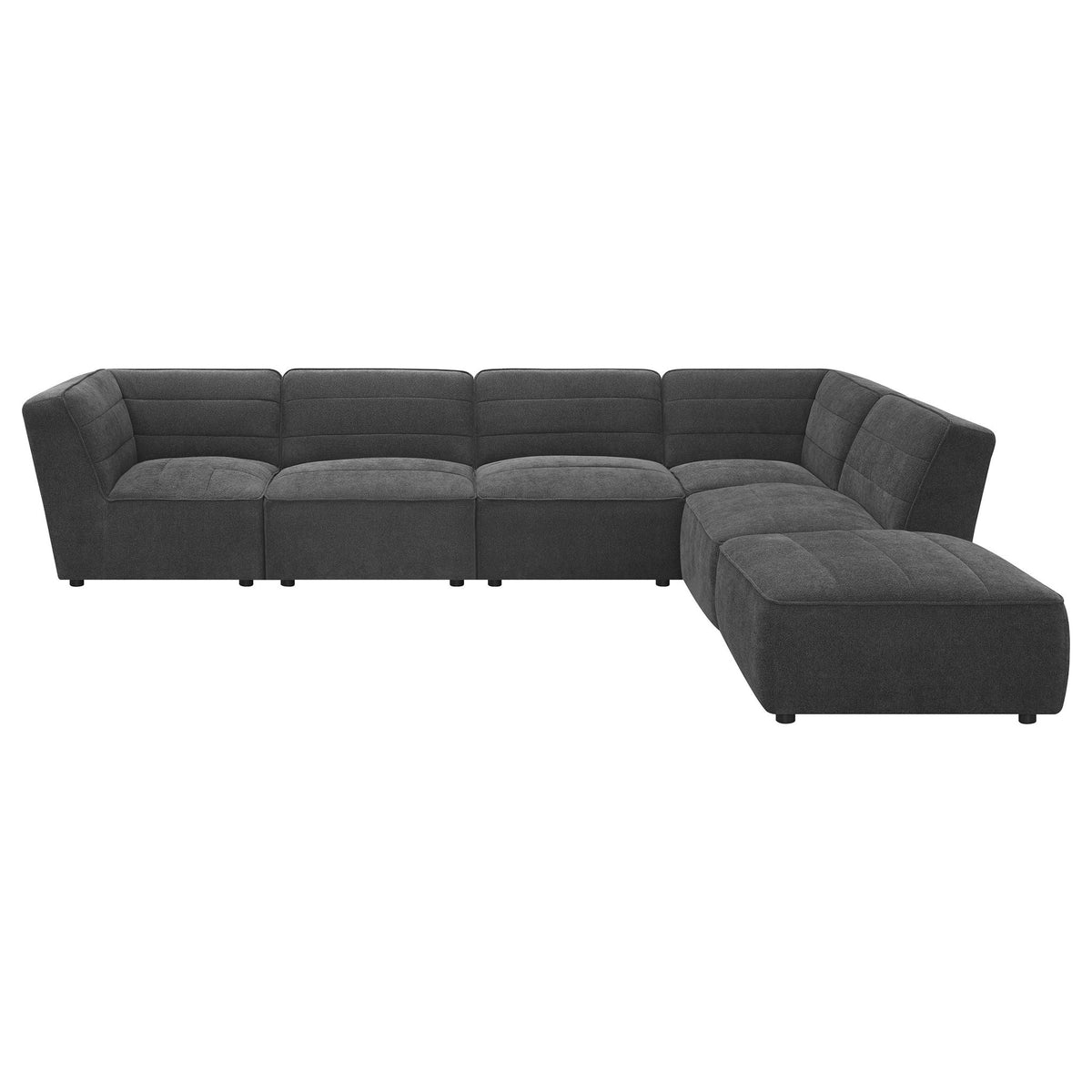 Unique Piece Furniture - Sunny 6-piece Upholstered Modular Sectional Sofa Charcoal