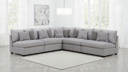 Unique Piece Furniture - Cambria 5-piece Upholstered Modular Sectional Sofa Grey