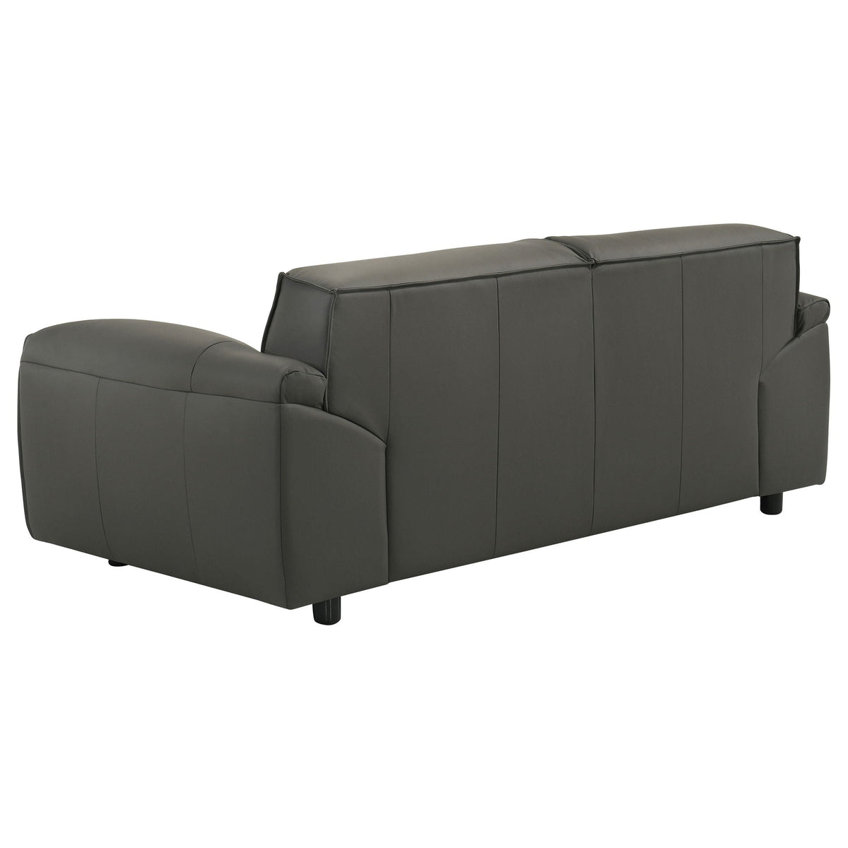 Unique Piece Furniture Buxton Top Grain Leather Upholstered Loveseat Graphite
