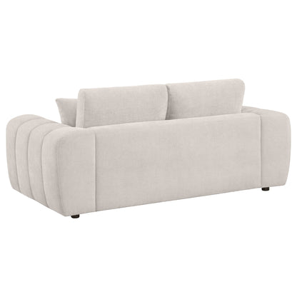 Unique Piece Furniture Burnett Chenille Upholstered Wide Arm Loveseat Ivory
