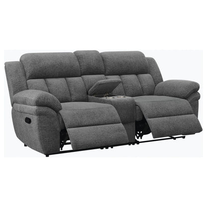 Unique Piece Furniture Bahrain Upholstered Motion Loveseat Charcoal