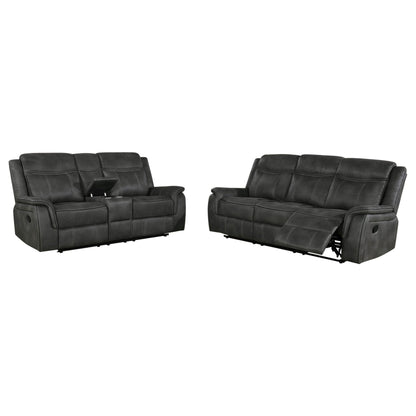 Unique Piece Furniture - Lawrence 2-piece Upholstered Reclining Sofa Set Charcoal