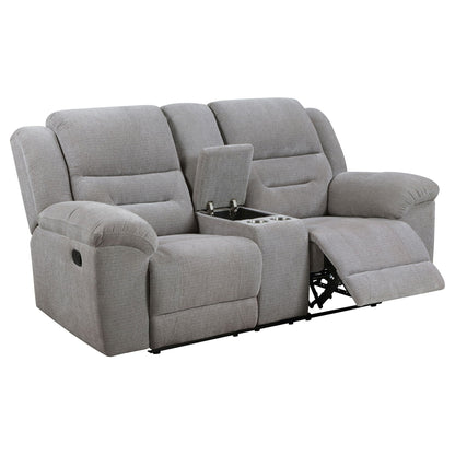 Unique Piece Furniture - Gilson Chenille Upholstered Reclining Loveseat Grey